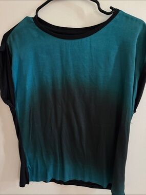 Saint and Sofia Teal and Black Ombre Short Sleeve Tee